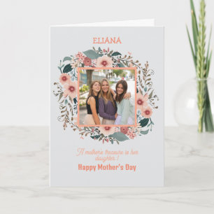 Tarjeta Citas de flores lindas de mamá e hija Foto del día