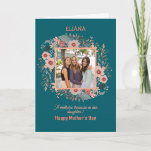 Tarjeta Citas de flores lindas de mamá e hija Foto del día