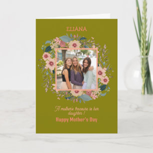 Tarjeta Citas de flores lindas para mamá e hija Foto del d