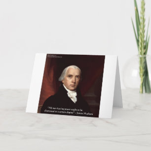 Tarjeta Citas de sabiduría de James Madison "War & Freedom