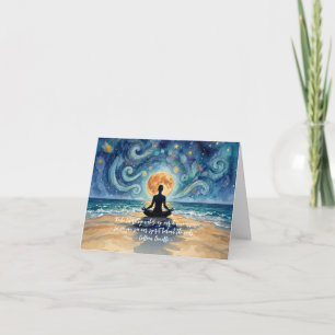 Tarjeta Citas de Yoga Meditación Cielo Nocturno Estrellado