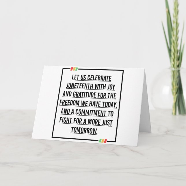 Tarjeta Citas del 19 de junio, Libertad para afroamericano (Anverso)