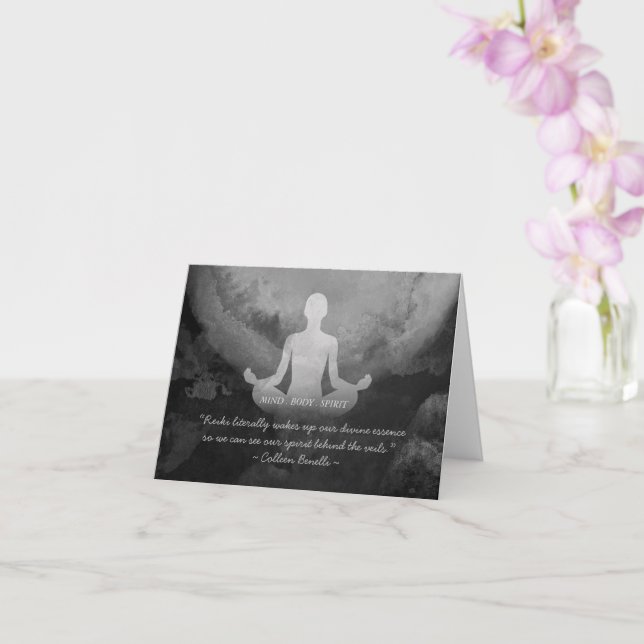 Tarjeta Citas del símbolo Zen Pose del instructor de yoga  (Orquídea)