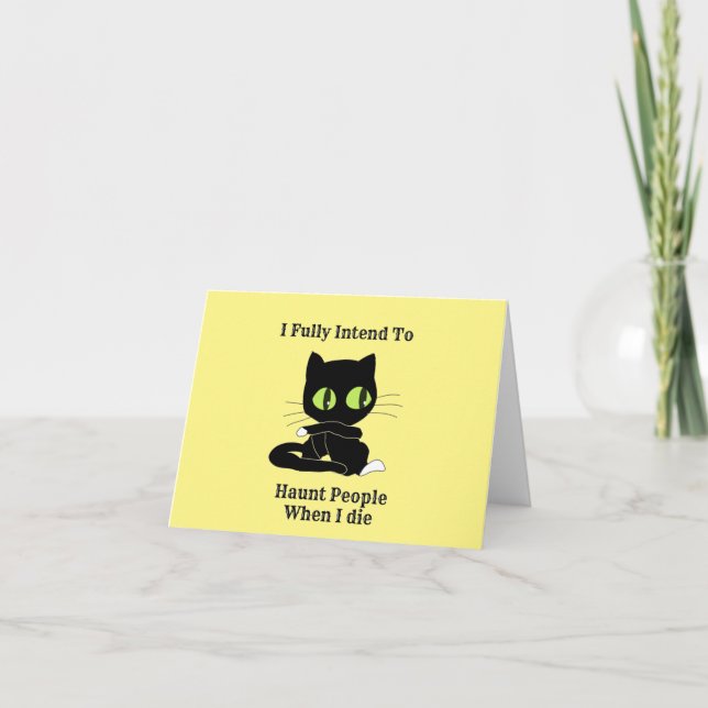 Tarjeta Citas divertidas de gato negro - Halloween (Anverso)