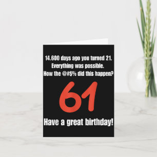 Tarjeta Citas divertidas para el 61 cumpleaños Celebración