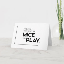 Tarjeta Citas MODERNAS: gato lejos, los ratones juegan