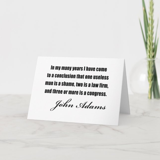 Tarjeta Citas políticas de John Adams (Anverso)