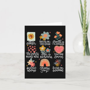 Tarjeta Citas positivas Flores Concienciación sobre la sal