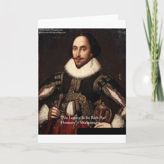 Tarjeta Citas y regalos de citas de Shakespeare "Legado de (Anverso)