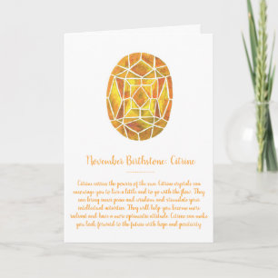 Tarjeta Citrina piedra de nacimiento de noviembre Cumpleañ