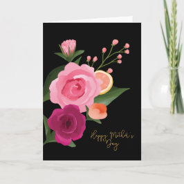 Tarjeta Citrus acuarela y Día de la Madre Rosa Floral