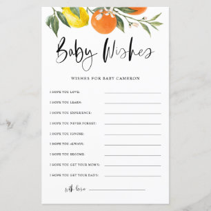 Tarjeta Citrus Botanical Wiers for Baby Baby Showe
