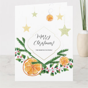 Tarjeta Citrus de invierno de patrón lindo boho