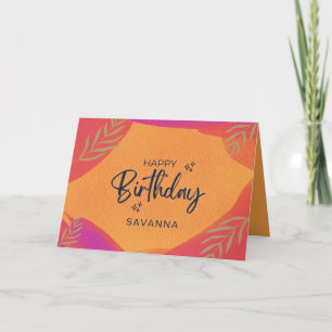 Tarjeta Citrus Watercolor Moda Happy Birthday Custom Name