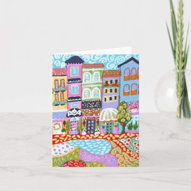 Tarjeta Ciudad caprichosa Notecards por los campos de (Anverso)