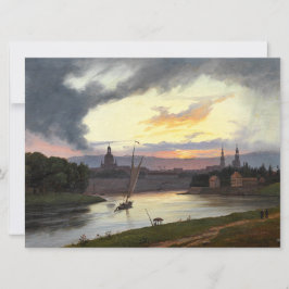 Tarjeta Ciudad de Dresden al atardecer (Paisaje alemán)
