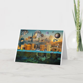 Tarjeta Ciudad de la confusión de la gravedad bajo cerco