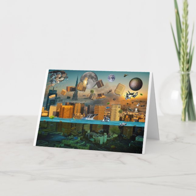 Tarjeta Ciudad de la confusión de la gravedad bajo cerco (Anverso)