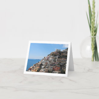 Tarjeta Ciudad de la ladera de Positano en la costa de
