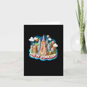 Tarjeta Ciudad De Nueva York En Pegatina Estadounidense