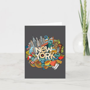 Tarjeta Ciudad de Nueva York Nyc Silueta Emblemática Gran 