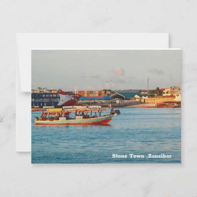 Tarjeta Ciudad de piedra, Zanzíbar África (Anverso)