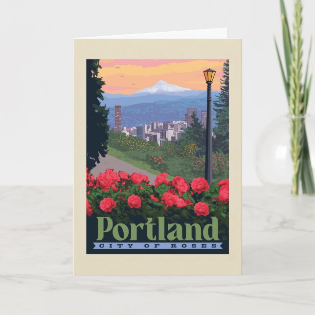 Tarjeta Ciudad de Rosas | Portland, Oregón (Anverso)