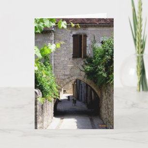 Tarjeta Ciudad medieval y puerta de entrada, Francia