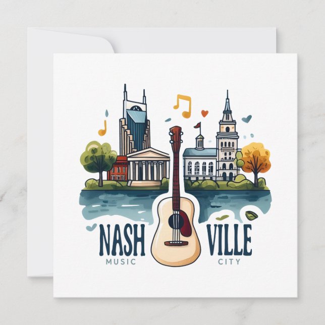 Tarjeta Ciudad musical de Nashville Tennessee (Anverso)