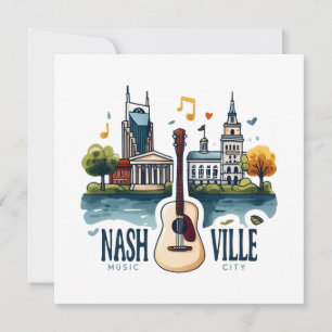 Tarjeta Ciudad musical de Nashville Tennessee