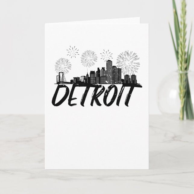 Tarjeta Ciudad Skyline de Detroit (Anverso)