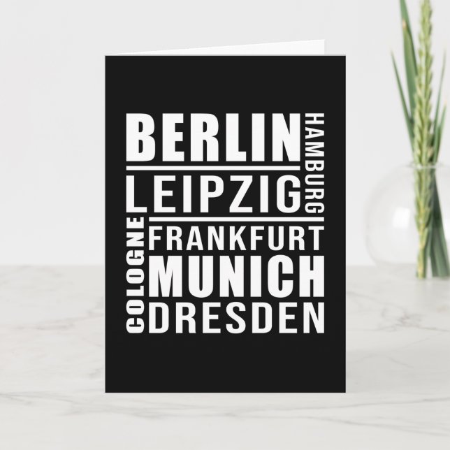 Tarjeta Ciudades Alemanas Regalo Divertido Alemania Ciudad (Anverso)