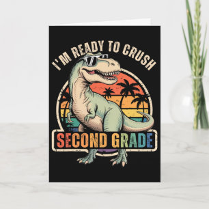 Tarjeta Ck De Vuelta Al Colegio Niño Dinosaurio Estoy List