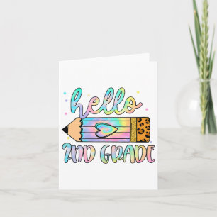 Tarjeta Ck To School Hello 2º Grado Leopard Tie Dye Penci