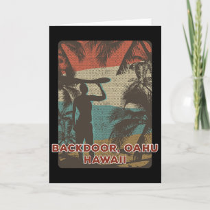 Tarjeta Ckdoor Oahu Hawái Vintage Surfing Playa Coco T