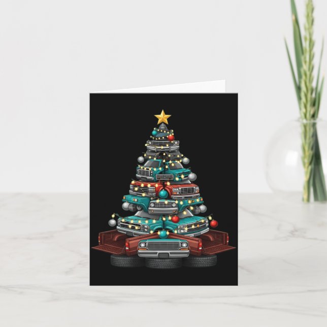 Tarjeta Ckup Truck Christmas Tree Funny Clic Car Graphic M (Anverso)