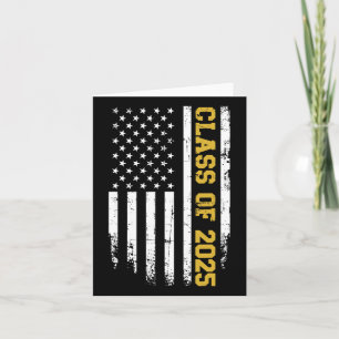 Tarjeta Cl De 2025 Graduación Bandera Vintage Estadouniden