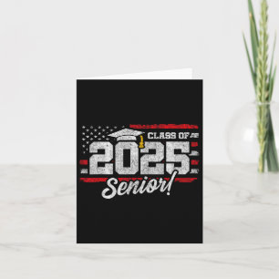 Tarjeta Cl De 2025 Graduación Senior - Bandera Estadounide