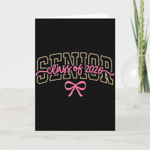 Tarjeta Cl de 2026 Rosa Coquette Gorra de lazo Senior 2026