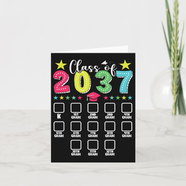 Tarjeta Cl Of 2037 Graduation Checklist Kindergarten 12th (Anverso)