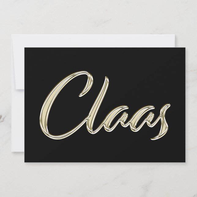 Tarjeta Claas Name white gold Handwriting Karte (Anverso)