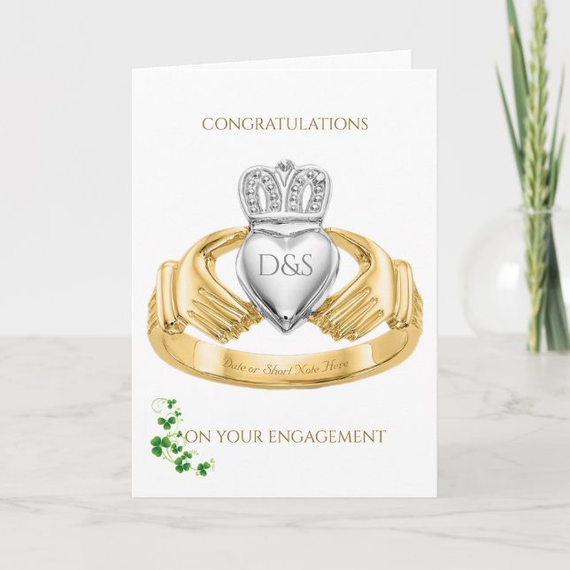 Tarjeta Claddagh Ring Congratulations on Your Engagement (Anverso)