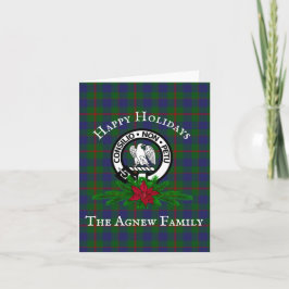 Tarjeta Clan Agnew Escudo y Tartan Holiday