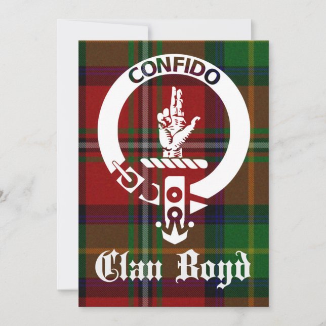 Tarjeta Clan Boyd Escudo Tartan Greeting (Anverso)