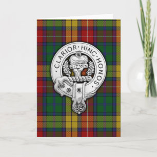 Tarjeta Clan Buchanan Escudo y Tartán