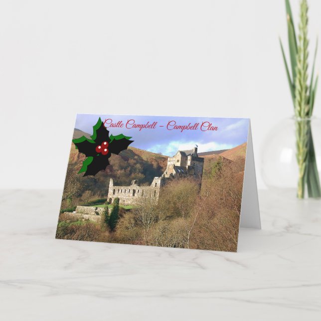 Tarjeta Clan Campbell de Escocia - Castillo Campbell Xmas (Anverso)