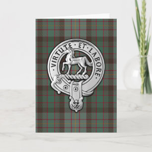 Tarjeta Clan Cochrane Escudo y Hunting Tartán