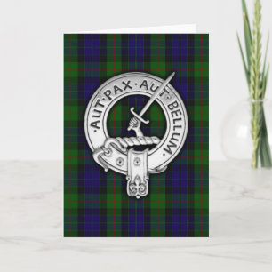 Tarjeta Clan Gunn Escudo y Tartán