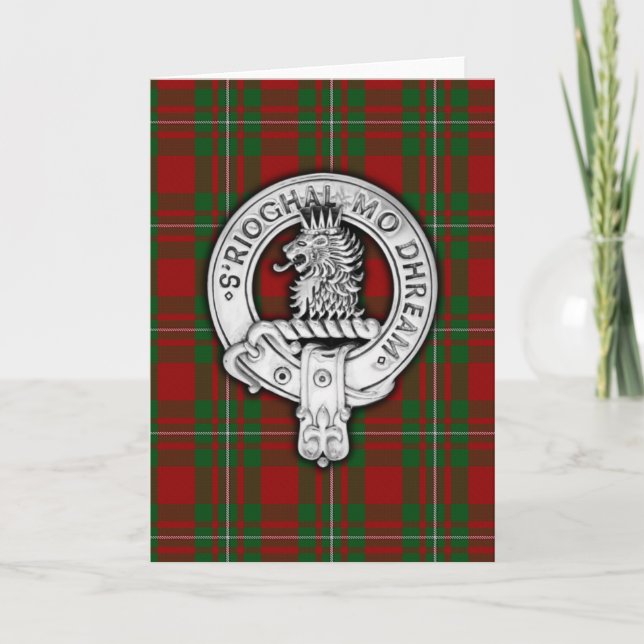 Tarjeta Clan MacGregor Escudo y Tartán (Anverso)