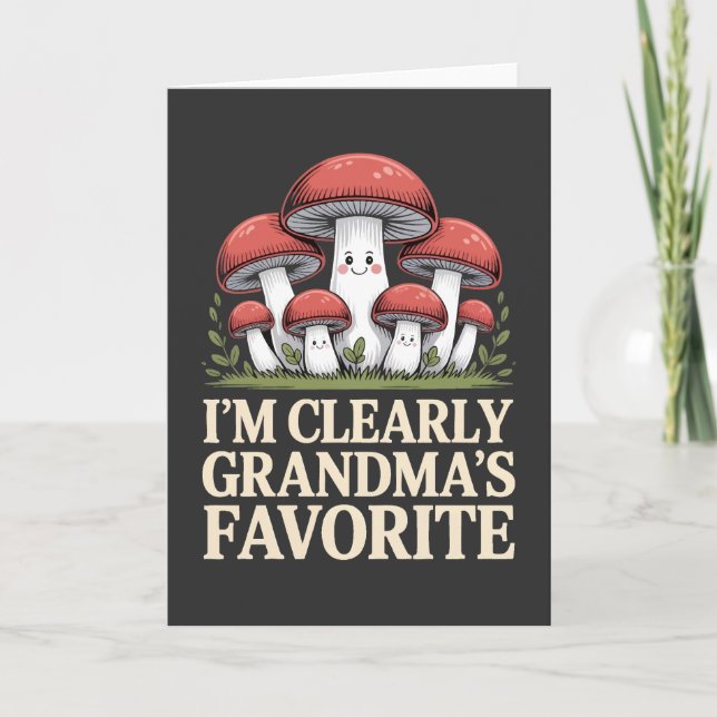 Tarjeta Claramente Soy El Favorito De La Abuela Hongo Dive (Anverso)